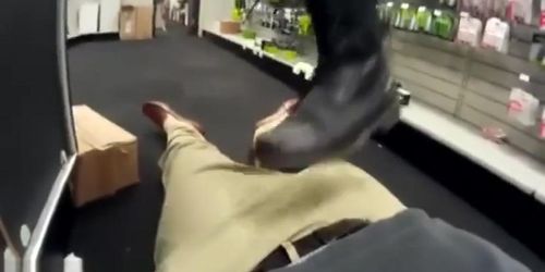 Public trampling in a store