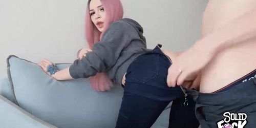 Fucked A Stepsis In Tight Jeans And Cum On Pussy