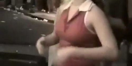 Wild girls flashing their tits in public