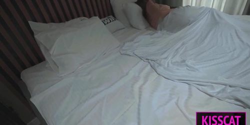 Step mother share hotel with step son at weekend! Get accidental creampie and asked for cum on face