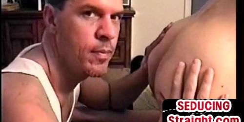 STR8 BOYZ SEDUCED - Seduced str8 guy 1st time gets gay BJ in vintage homemade