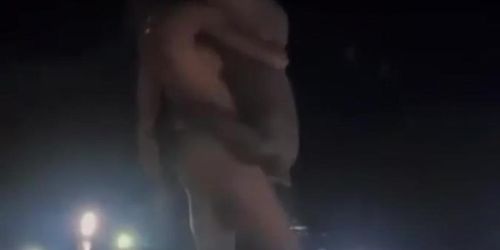 Black midget enjoys blowjob on stage