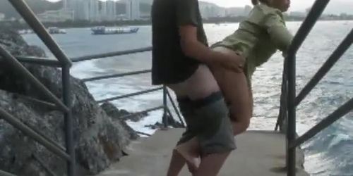 Outdoor Sex by the Water with a Hot Blonde