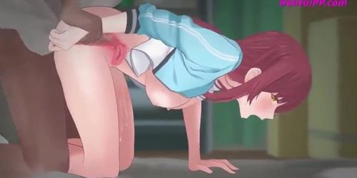 Redhead Anime Babe Gets Creamed Rough In 3D Hentai