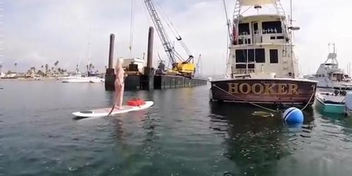 Hot paddle boarder's sexy talk and high jinks