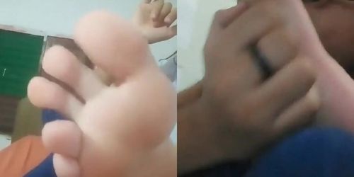 Brazilian Girl Self Foot Worship 2