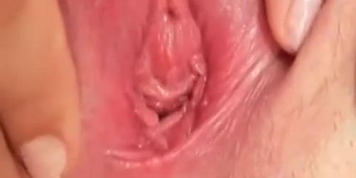 Blonde Lilith Lee pulling and spreading pussy lips (Blondie Anderson)