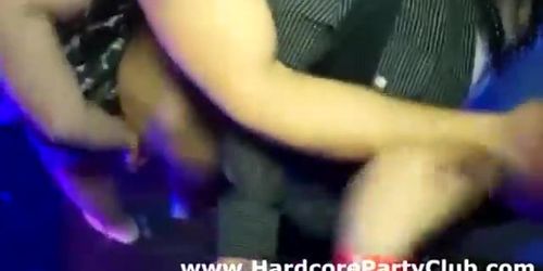 Male strippers fucking party girls in public