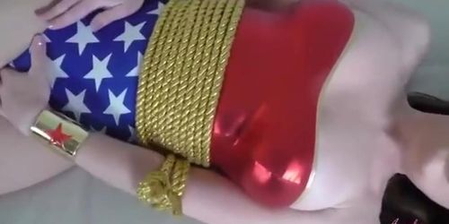 Superheroine Wonder Woman Captured and Hypnotized Into Pleasuring Herself