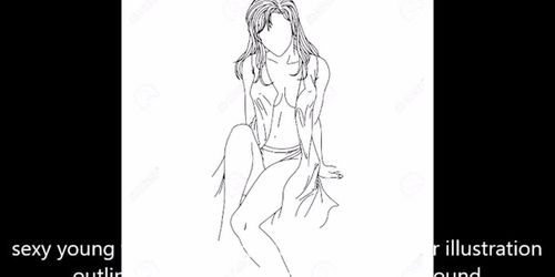 beautiful nude women cum drawings of naked