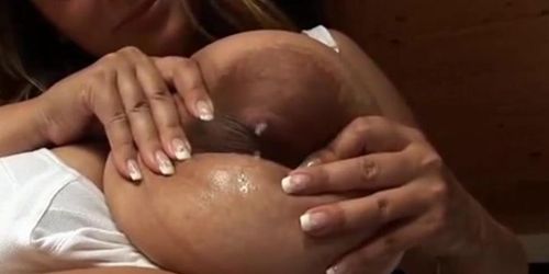 Huge Lactating Boobs Brunette Solo