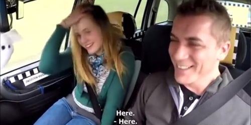 chech taxi driver picks up nice blonde