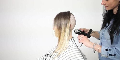 Blonde Girl Headshave 1