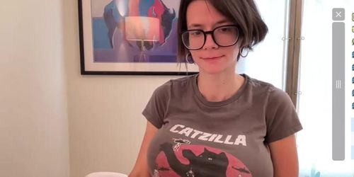 Brunette Nerd Huge Boobs