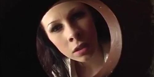 Gianna Michaels sucks cock at the gloryhole bukkake