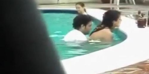 indian couple swimming pool sex