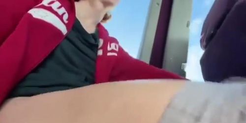 SHIRI ALLWOOD Jerking off in the back of a busâ?? Fansly