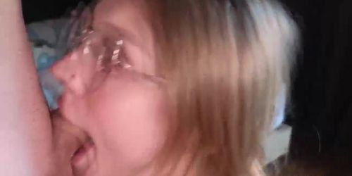 Nerdy Petite Girl Sucks Dick And Swallows Cum