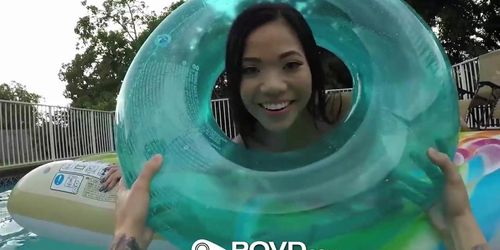 POVD Soaked slanted pussy DRILLED poolside (Vina Sky)