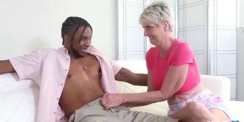 Black Dick Pounds Big Tit Granny Hard