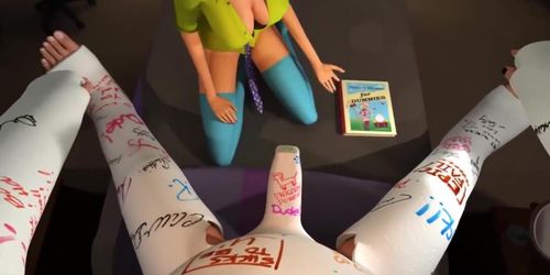 3Dgspot - Horny Brunette Deepthroats And Fucks A Man'S Big Dick In Plaster! 3D Cartoon Porn!