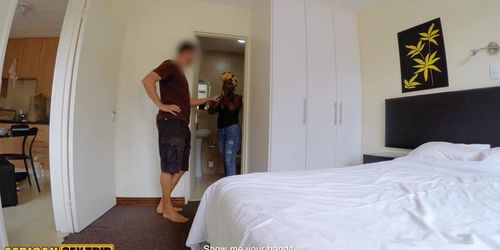 African Cleaning Lady Slammed Rough By Big Cock White Tourist