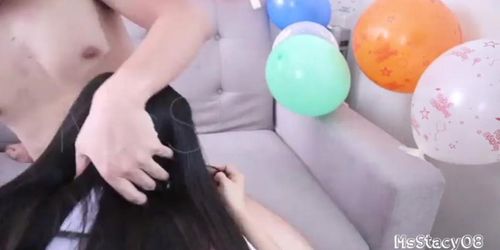 Asian Beauty MsStacy08's Birthday: A Filipina Teen's Amateur Blowjob (MsStacy08 )