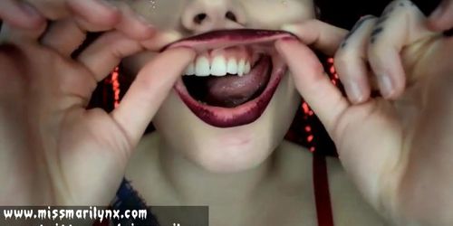 Miss Marilyn Temptress Satanic Mouth Stretching Fetish