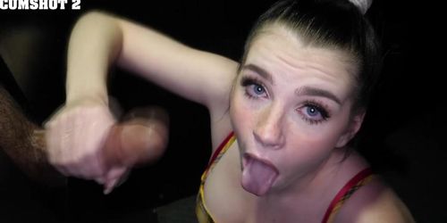 Hot Emma Gloryhole Blowjob And Cumswallow - Skinny Deepthroat (Emma Indica)