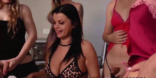 Transerotica busty nadia white dominated in kinky ts orgy