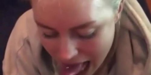 Blonde Slut Suck and Swallow