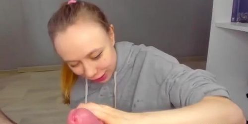 Dick Hungry Blonde Babe Deep Sucking Dick