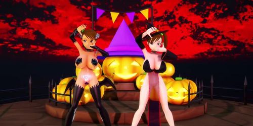 ?MMD?iM@S Hutami Mami and Ami Happy Halloween