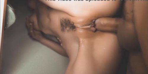 Her pussy covered in cum, then fucked and filled up once more