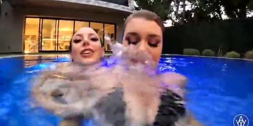 Angela White & Gabbie Carter: Hot Lesbian Action in the Pool