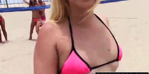 Teens got wild fucking big cocks at the beach