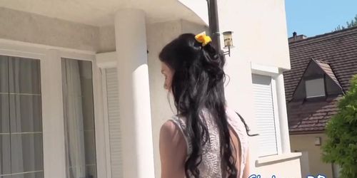 Classy eurobabe anally fucked and jizzed on