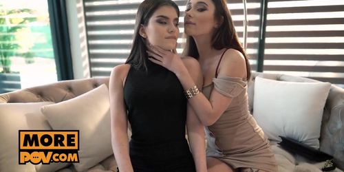 POV - Stefany Kyler and Liya Silver pleasure your hard cock in POV