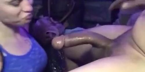 Amateur taking a pounding from massive black dick