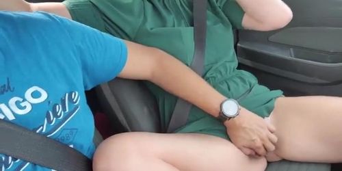 Redsparow & Pssygalore691: Spontaneous Blowjob & Pussy Fingering While Driving