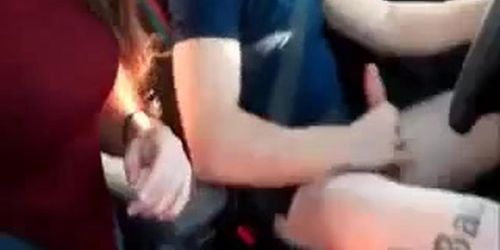 Amazing dick sucker while her buddy driving a car