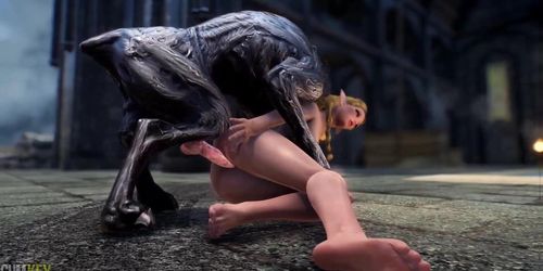 Busty Elf Wants To Mate With A Monster | Huge Cock Monster | 3D Porn Sex