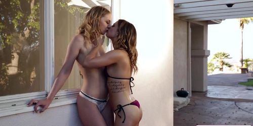 Lesbian babes welcome new sorority member by having foursome (Riley Star, Chloe Scott, Kristen Scott)