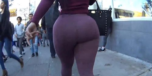 big butt purple spandex