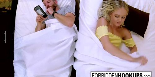 Hot blonde seduces step-brother in steamy encounter (Natalia Queen, Mike Mancini)