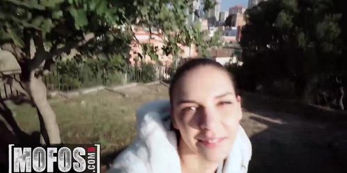 Mofos - Russian Girl Henessy Gets Her Twat Drilled In Public And Gets Huge Load In Her Mouth