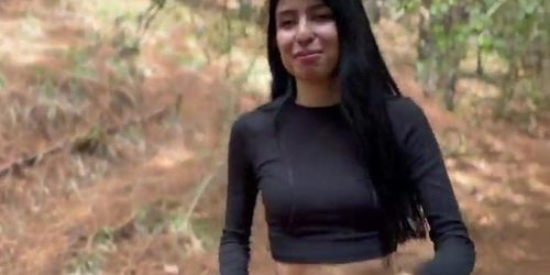 Karol Smith: Hot Mexican Latina Uses Sexy Skills to Get Help in the Woods and Finishes with a Big O