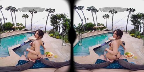 VR Bangers Tru Kait and your big cock outdoors fuck in VR