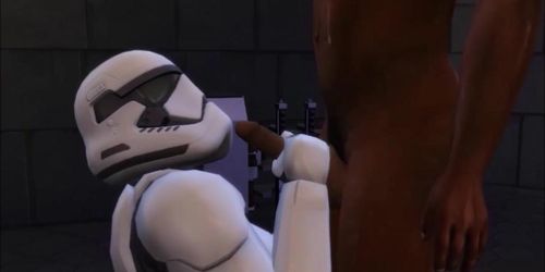 Sims 4 Finn from Star Wars fucks a female Storm Trooper