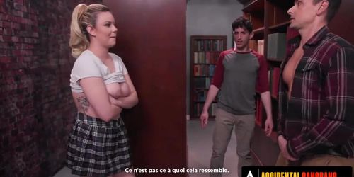 Accidental gangbang - naughty girl gets gangbanged in a library by her classmates spanish subtitles